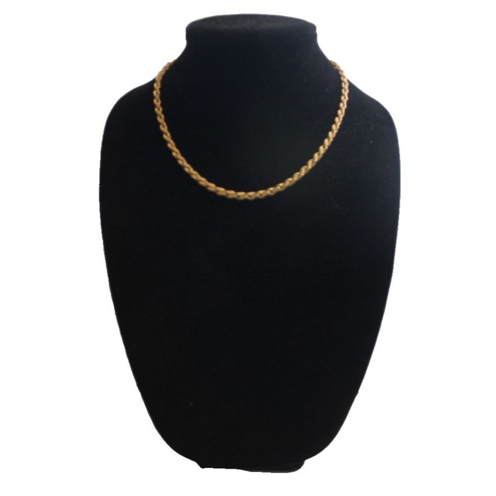 Vintage 90s Gold Tone Rope Chain Necklace - 18:" Retro Minimalist